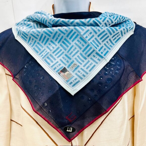 Dunhill  &  Roberta Di Camerino  Mini Scarf/Handkerchief 19" x19" Stripe (Sc21) - Picture 1 of 12